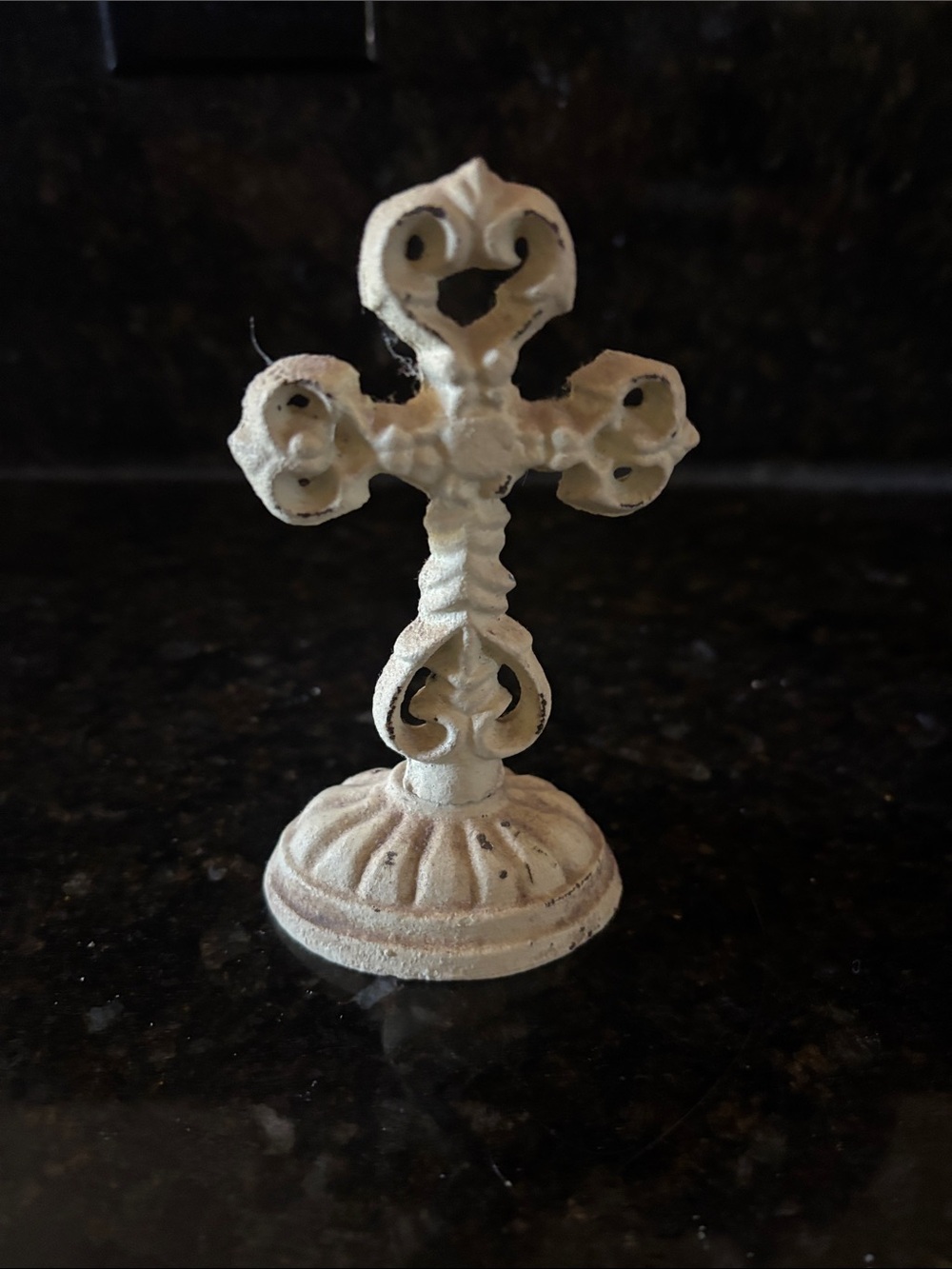 Decorative Cream Cast Iron Cross Accent